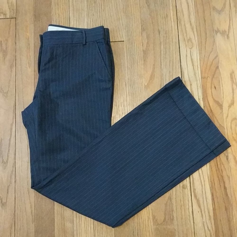 J Crew navy pinstripe low fit trouser size 4